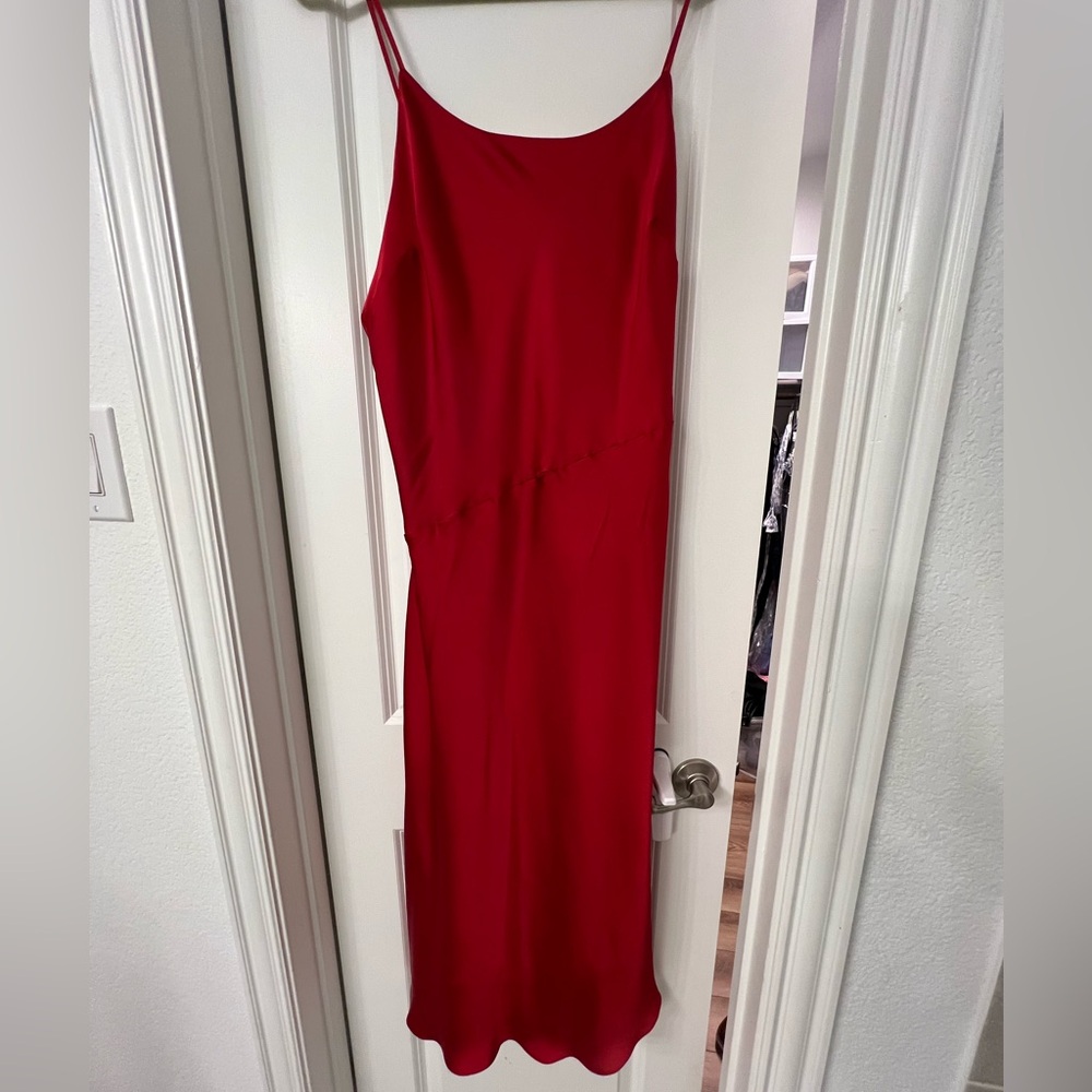 Express Vibrant Red Satin Dress